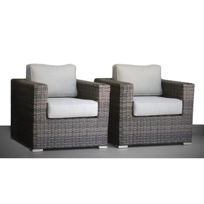 Fully Assembled Outdoor Patio Chair With Plush Cushions For Relaxed Garden Or Porch Seating Espresso Grey