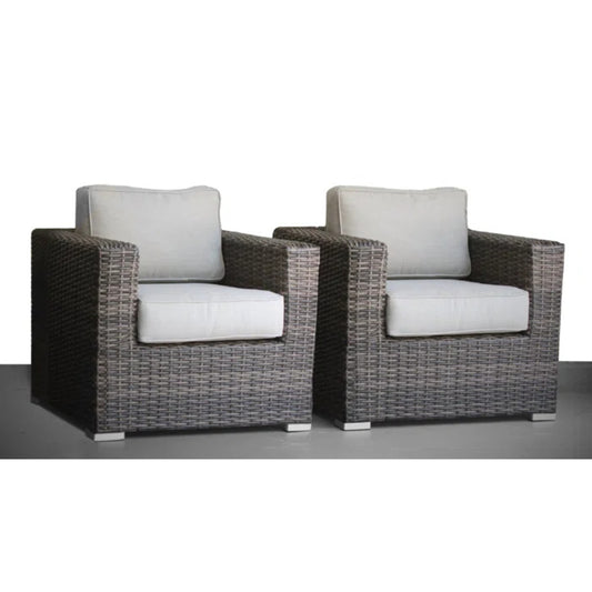 Fully Assembled Outdoor Patio Chair With Plush Cushions For Relaxed Garden Or Porch Seating Espresso Grey