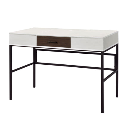 Industrial Chic Writing Desk with Built-in USB Charging Port