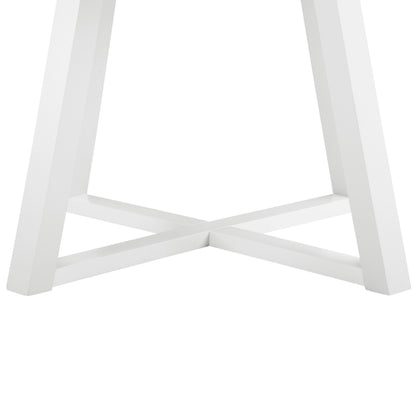 Round Dining Set 3 Piece Trestle Table And 2 Chairs White