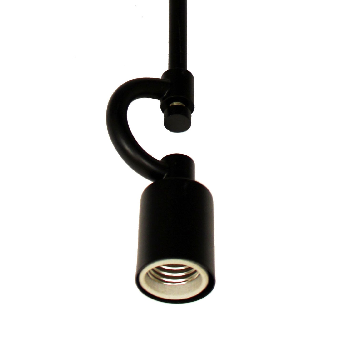 Three-Light Industrial Pendant with Fabric Cord, Ceiling Fixture for Kitchen, Satin Black
