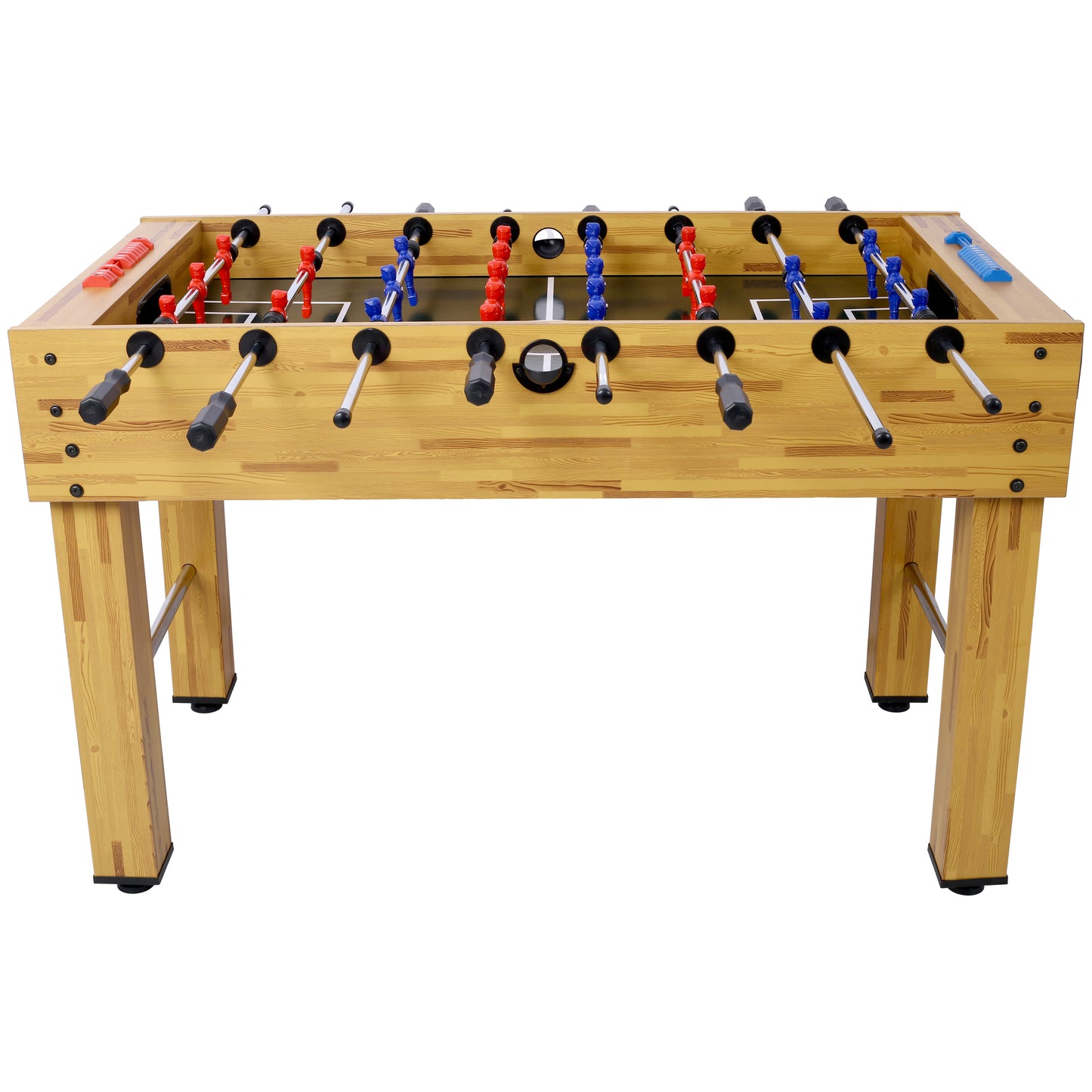 54-Inch Foosball Table for Home Game Room with Analog Scoring, 12.7mm Chrome Rods Light Cherry
