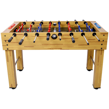 54-Inch Foosball Table for Home Game Room with Analog Scoring, 12.7mm Chrome Rods Light Cherry