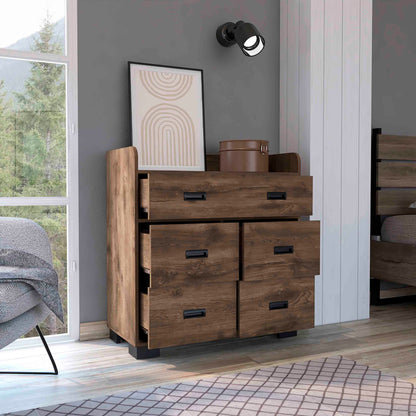 Elegant Dark Brown Alyn Dresser with Dual Storage Drawers and Contemporary Design