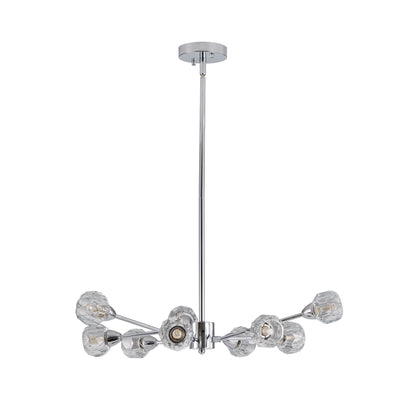 9-Light Crystal Globe Chandelier for Dining Room and Living Room, Hard-Wired, Bulbs Not Included, Chrome