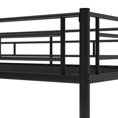 Sleek Black Twin Over Twin Bunk Bed with Trundle for Ultimate Space Efficiency