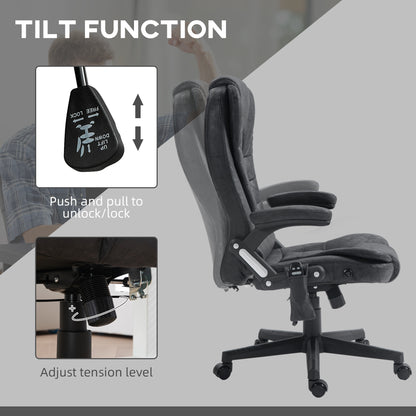 Ergonomic Black Office Chair with 6-Point Vibration Massage and Lumbar Heating