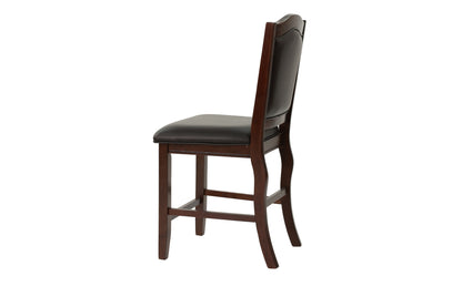 Formal Look Counter Height Dining Table w Shelve And 4x Side Chairs Solidwood Espresso Finish 5pc Set Dining Room Furniture