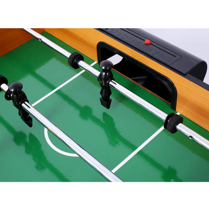 5-in-1 Game Table: Billiards, Ping Pong, Foosball, Basketball, Push Hockey; 43x24x32 in MDF+Steel Brown/Red