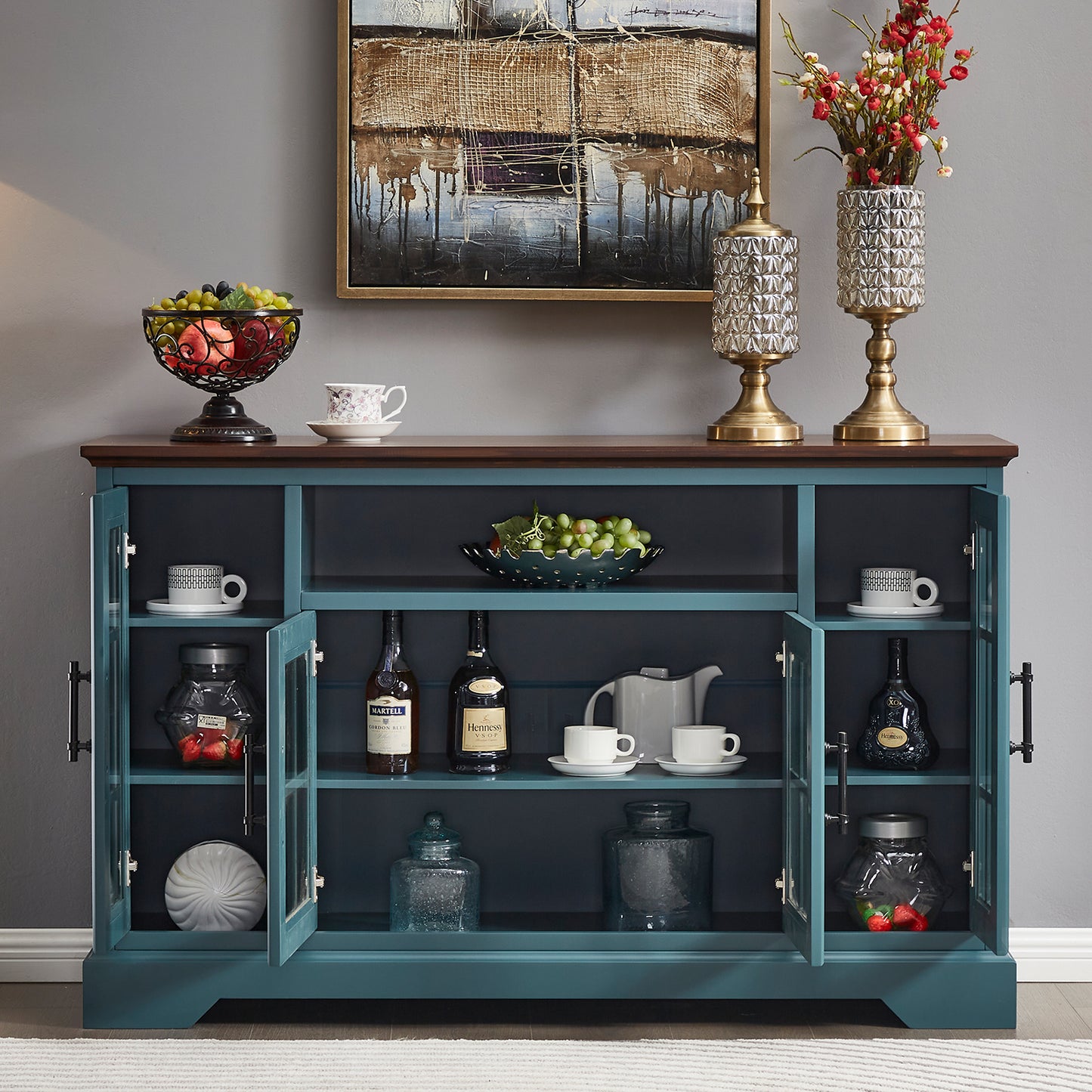 Buffet Table Sideboard with 4 Doors