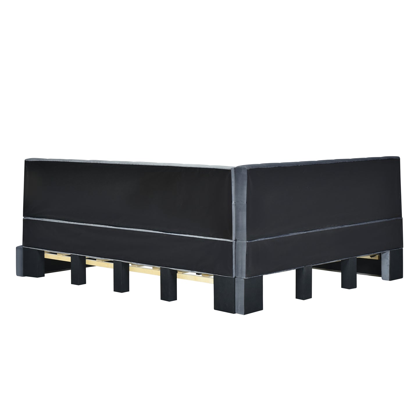 Elegant Gray Velvet Full Size Daybed/Sofa Bed Frame