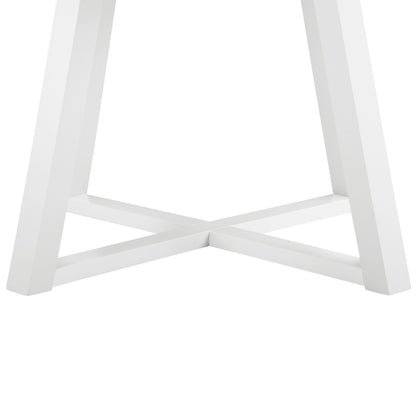 Modern Round Sturdy Dining Table With Trestle Base White