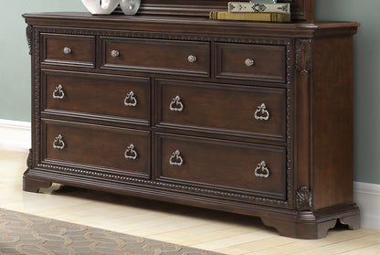 Elegant Mahogany 7-Drawer Storage Dresser