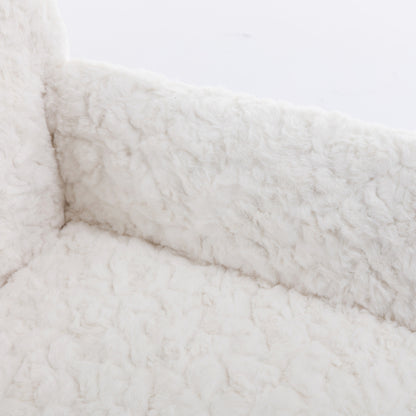 Elegant Beige Velvet Office Chair with Golden Base and Adjustable Recline, Swivel Desk & Vanity Chair