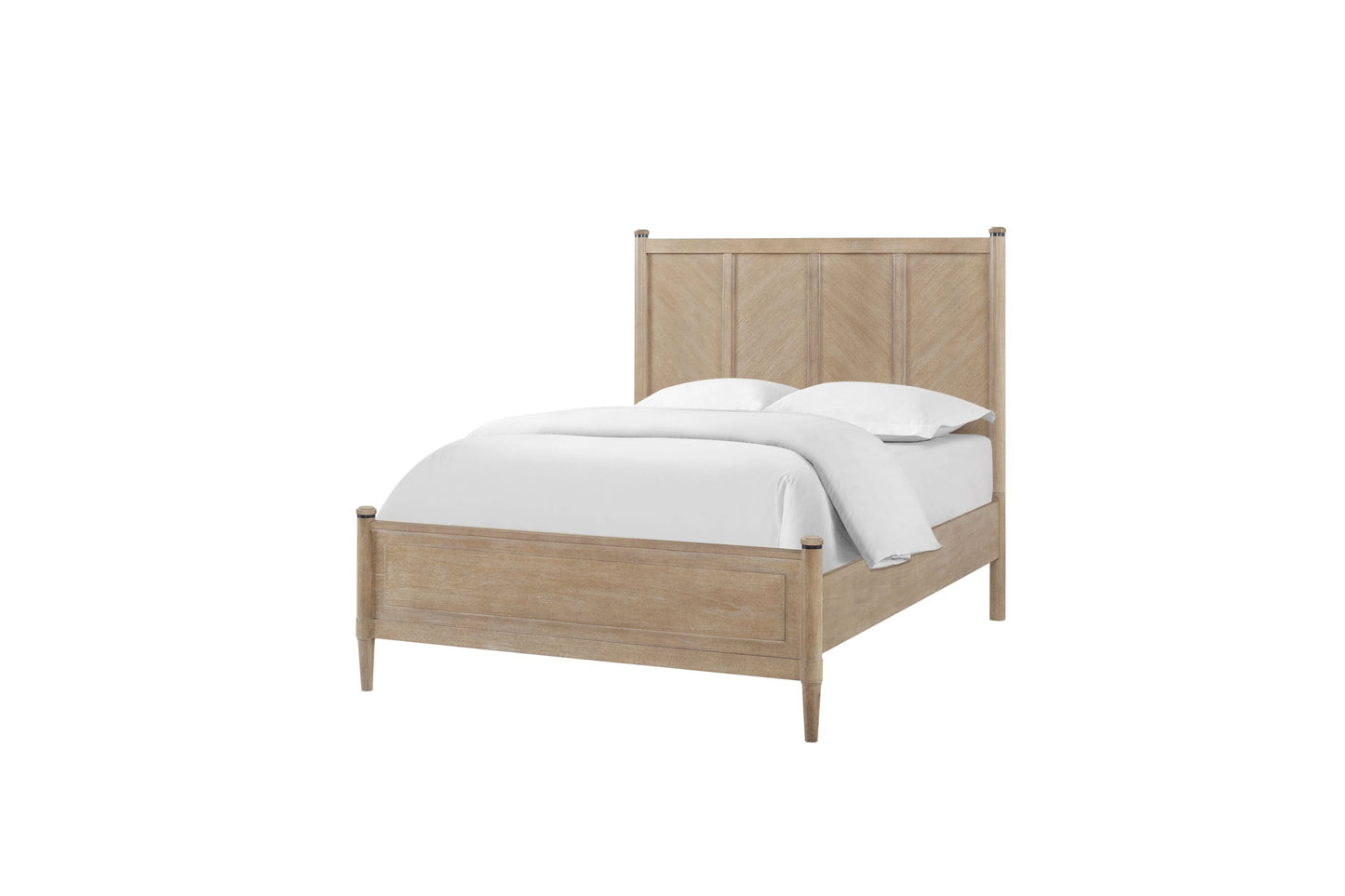 King Lo-Post Bed with Solid Wood and MDF Frame, King Size Platform Bed for Master Bedroom, Sand