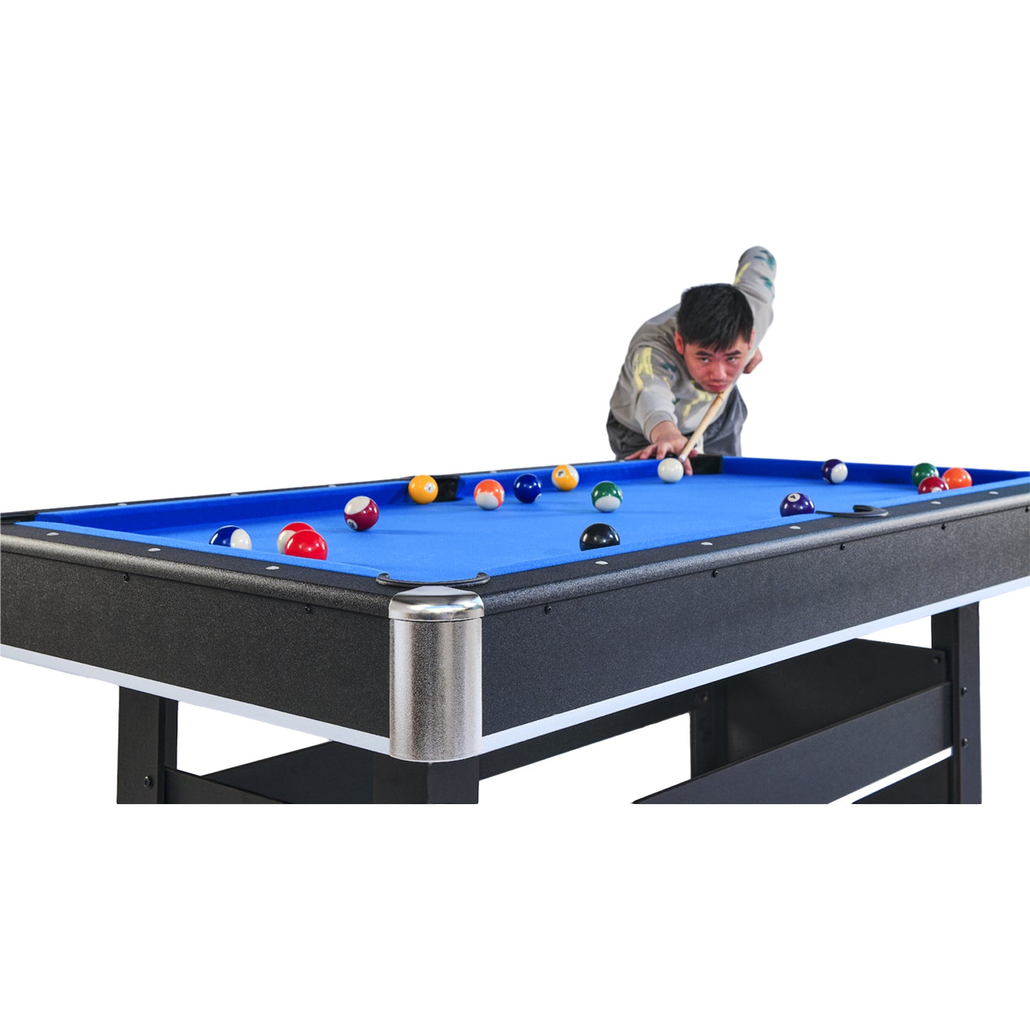 6-Foot Pool Table with Table Tennis Top, Space-Saving 2-in-1 Billiards Table, 72x38x31 in, Engineered Wood, Black