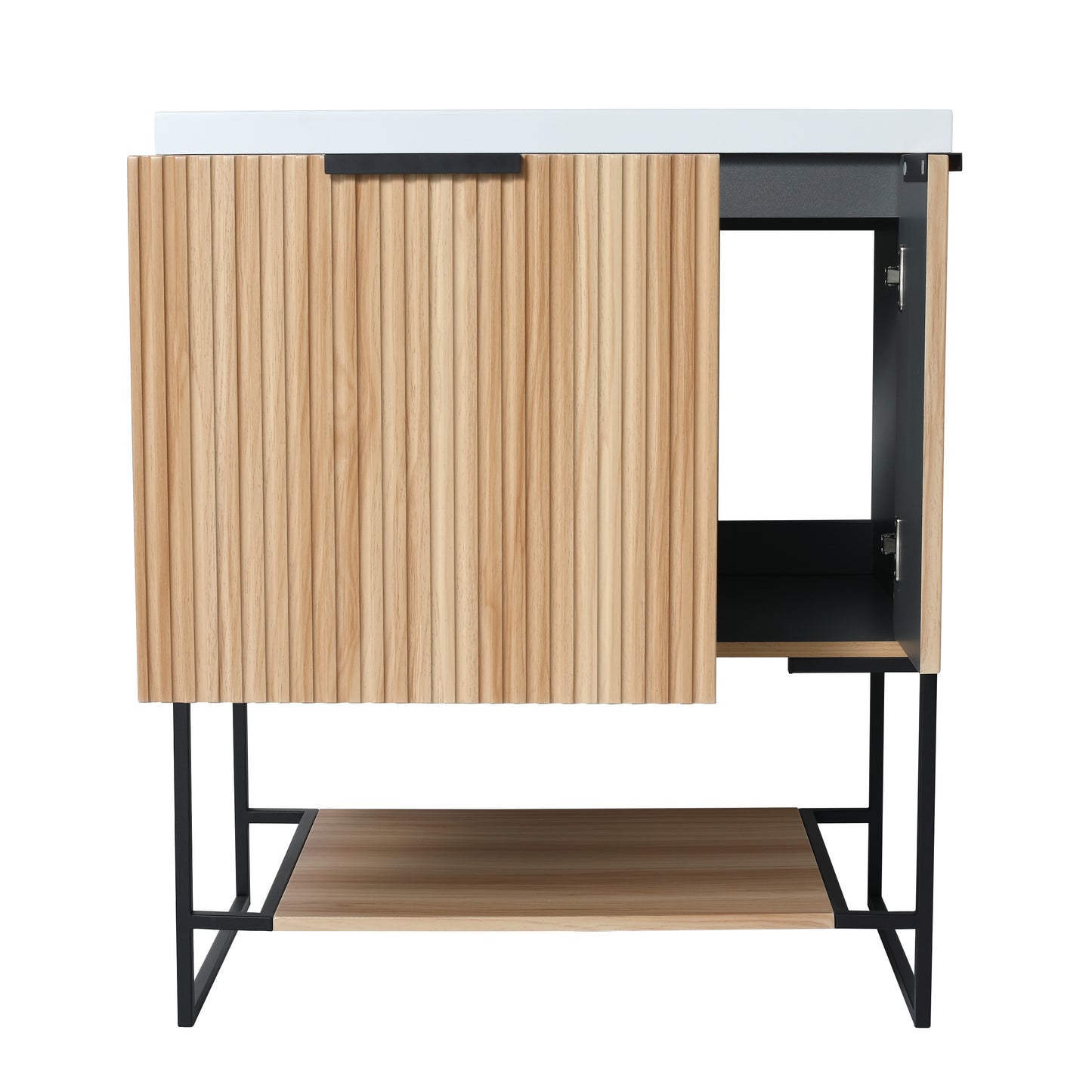 30-Inch Modern Freestanding Bathroom Vanity with Durable Resin Sink