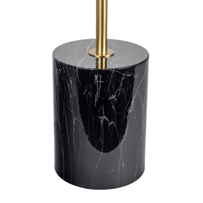 Two-Light Table Lamp with On/Off Switch, Faux Marble Base, Modern Lighting, Black