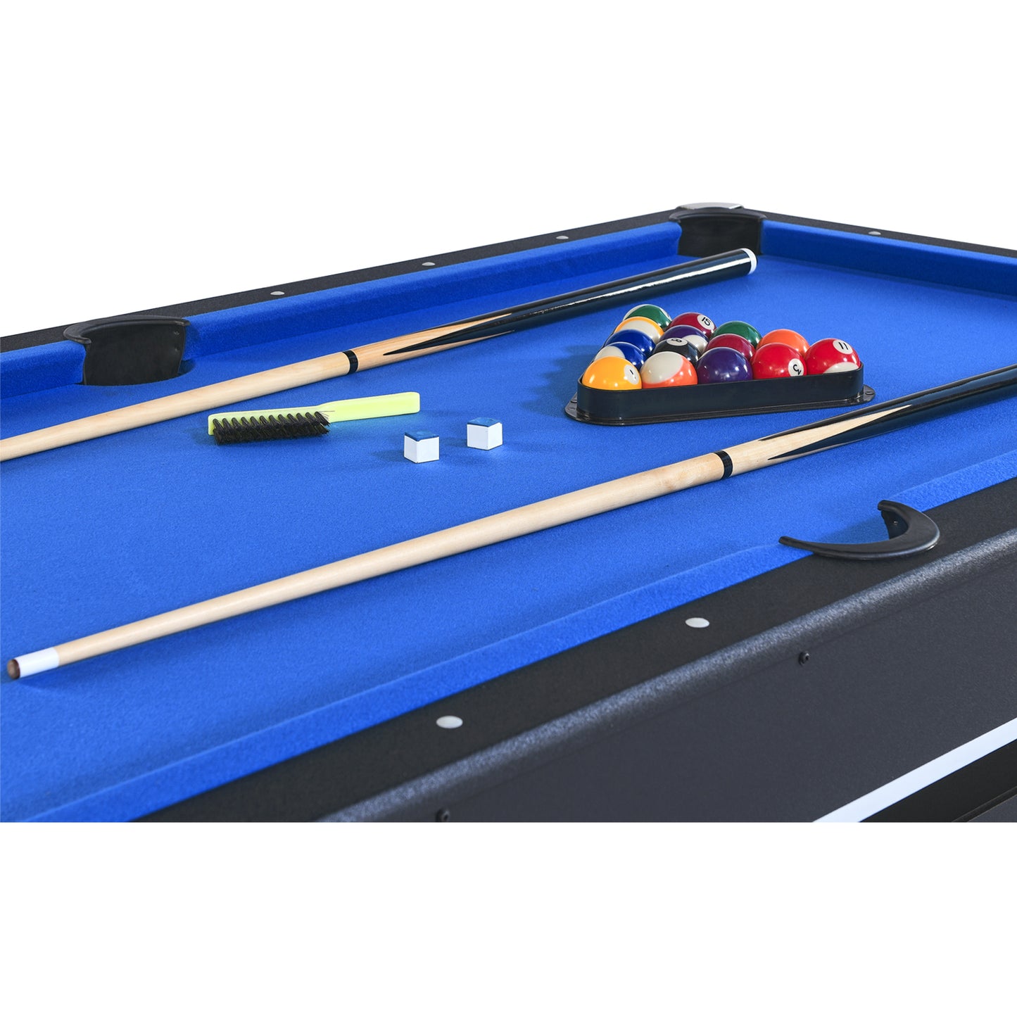 6-Foot Pool Table with Table Tennis Top, Space-Saving 2-in-1 Billiards Table, 72x38x31 in, Engineered Wood, Black