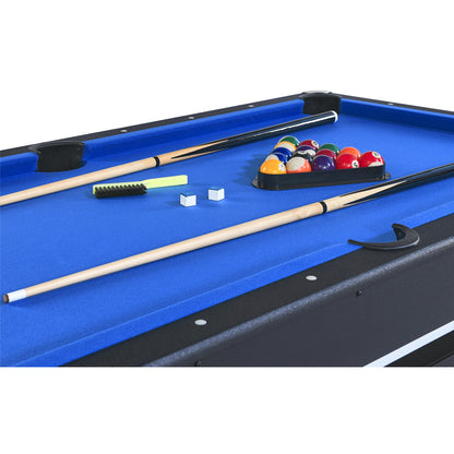 6-Foot Pool Table with Table Tennis Top, Space-Saving 2-in-1 Billiards Table, 72x38x31 in, Engineered Wood, Black