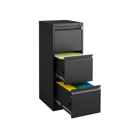 3 Drawer File Cabinet with Lock,Two Drawer Filing Cabinet,Vertical Metal File Cabinet for Home Office Organizer Storage Cabinet Fit Letter/A4/Legal Size File