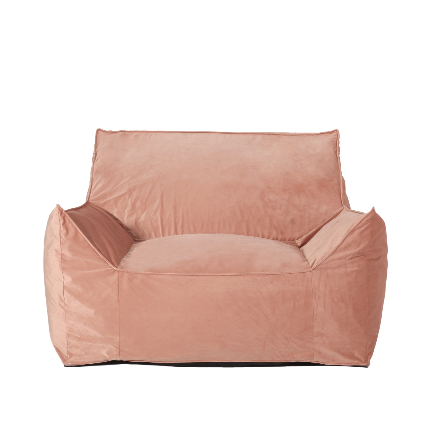Bean Bag Chair with Armrests, High-Density Foam Filled, Removable Cover, 40x40x30 in, Velvet, Pink