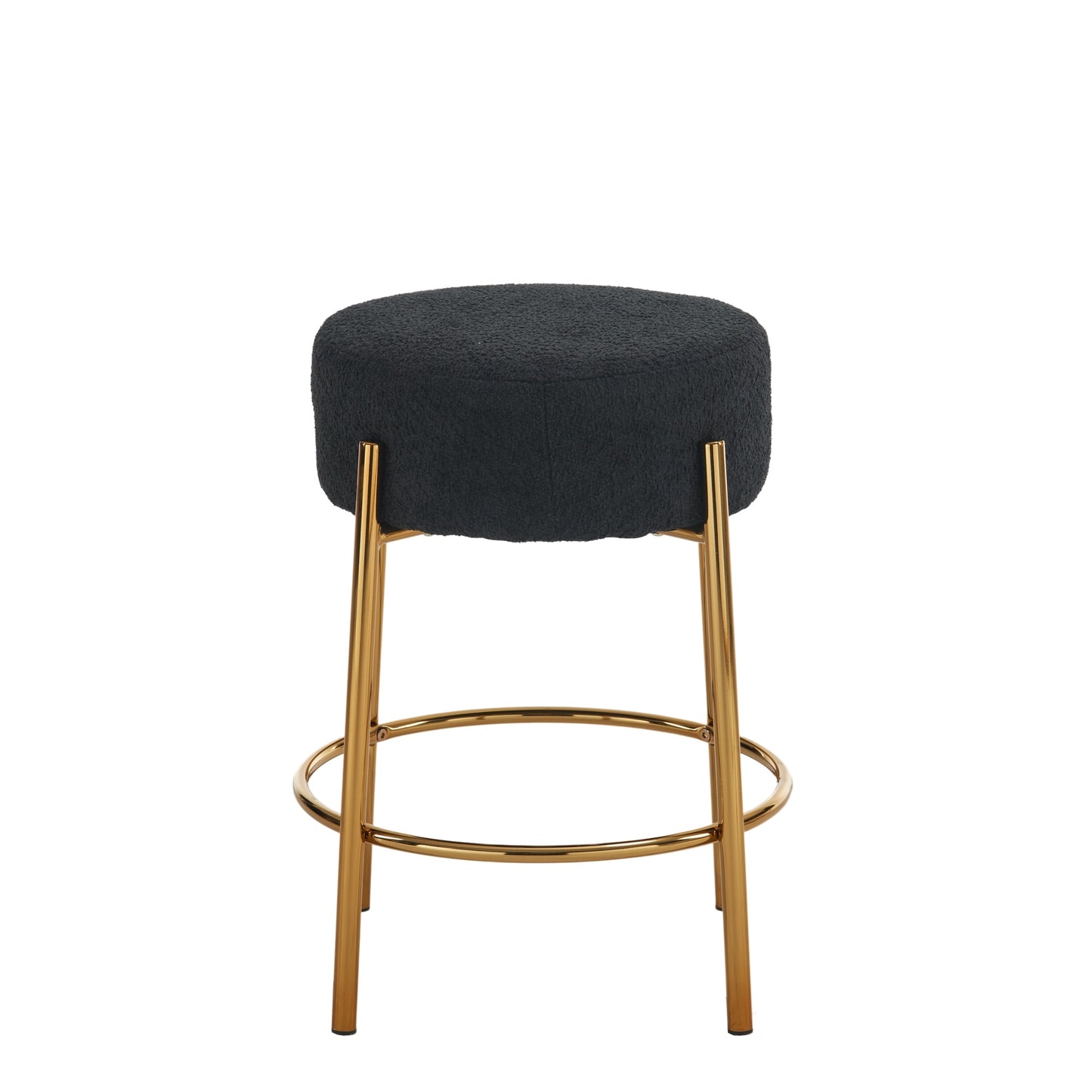 24 Inch Tall Round Bar Stools Set Of 2 Upholstered Black