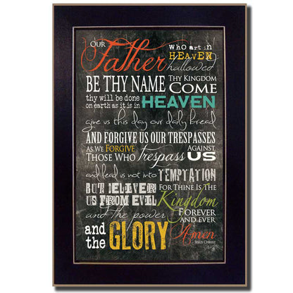 Lord's Prayer Wall Art Print - Ready-to-Hang Framed Poster, 14 x 10 in, MDF Frame Multicolor