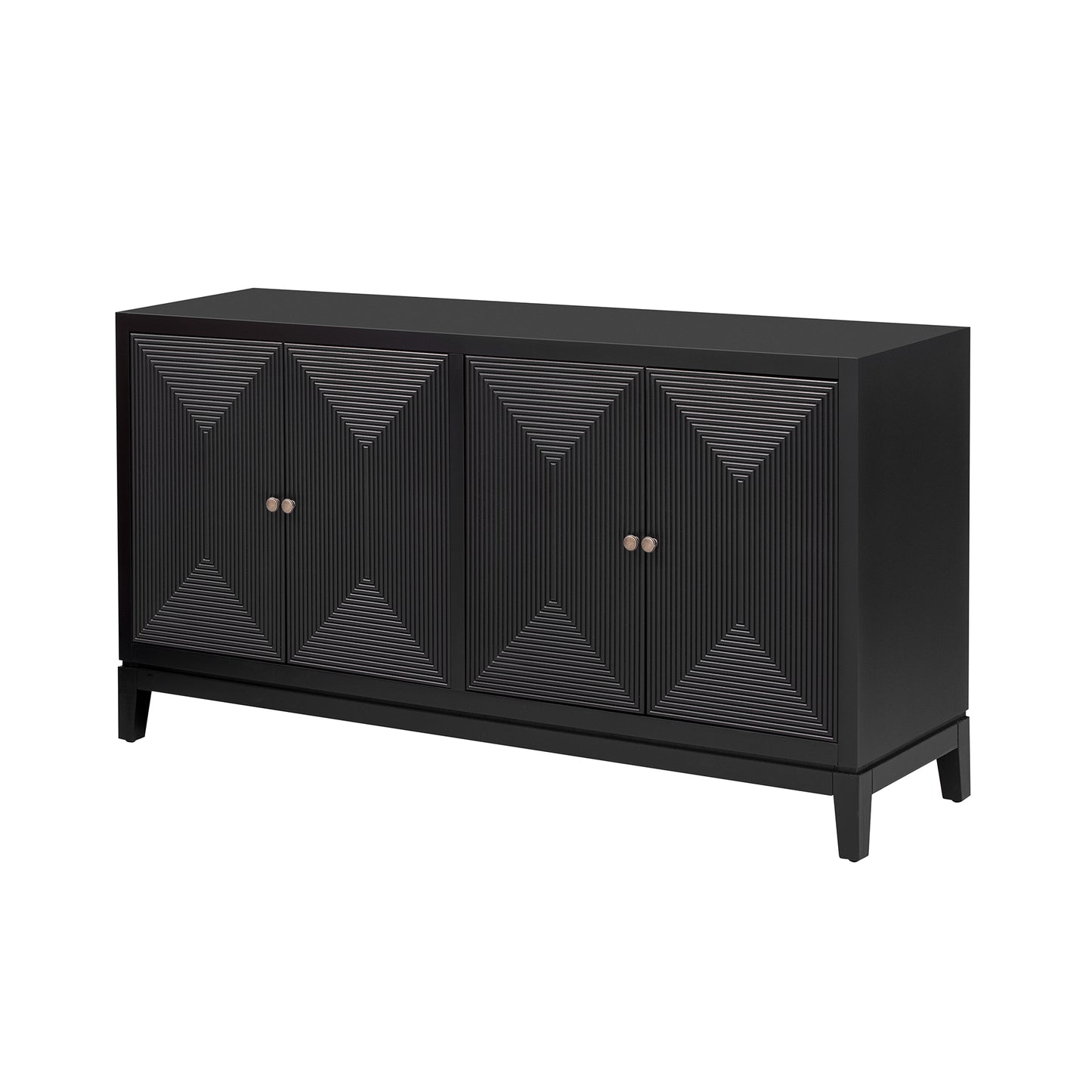 U_STYLE Sleek Storage Cabinet Sideboard Buffet with Vertical Line Design,Suitable for Study,Entrance and Living Room