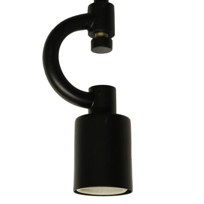 Three-Light Industrial Pendant with Fabric Cord, Ceiling Fixture for Kitchen, Satin Black