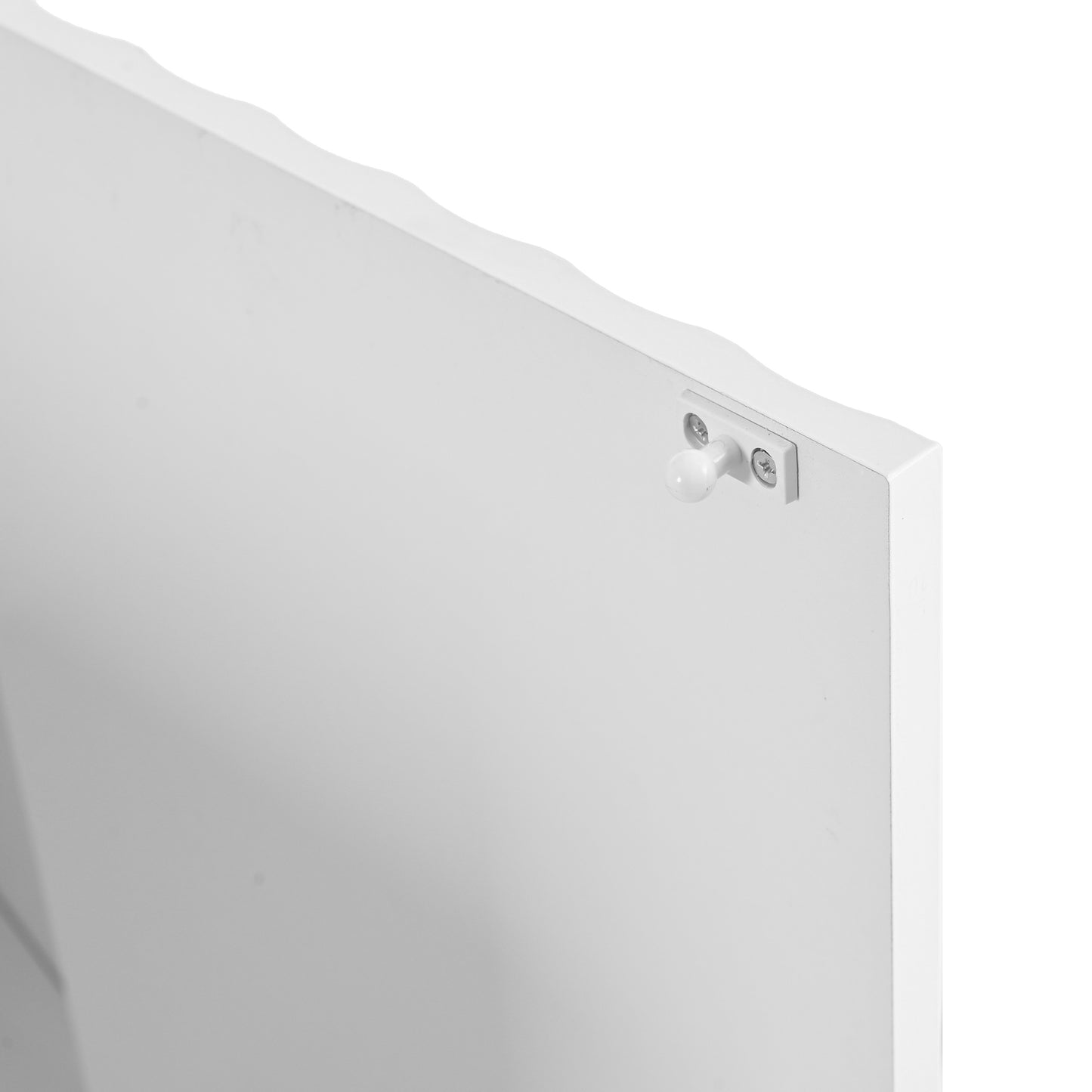 ON-TREND Minimalist Shoe Cabinet with 5 Solid Wood Legs, Cream Style Sideboard Buffet Cabinet with Fluted Doors, Large 4-Door Storage Cabinet with Adjustable Shelves for Living Room, White, 55.1*13.7"