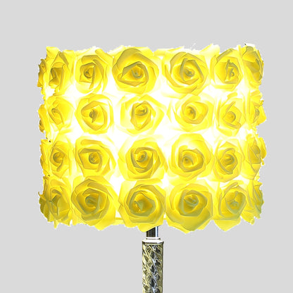 18.25-Inch Table Lamp with Acrylic/Metal Body, Drum Shade, E26 Socket, 110-120V, 80W Max, Switch, UL Listed, Yellow
