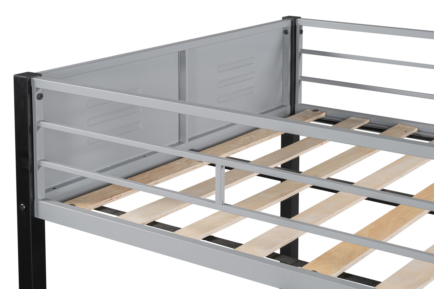 Space-Saving Triple Bunk Bed with Safety Guardrails and Versatile Design