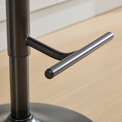 Orange Aged Retro PU Swivel Bar Stools Tufted Back