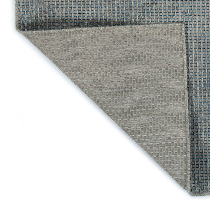 Rectangle Area Rug, 5 ft 3 in x 7 ft 6 in, Indoor/Outdoor, Textured, Polypropylene, Modern, Blue