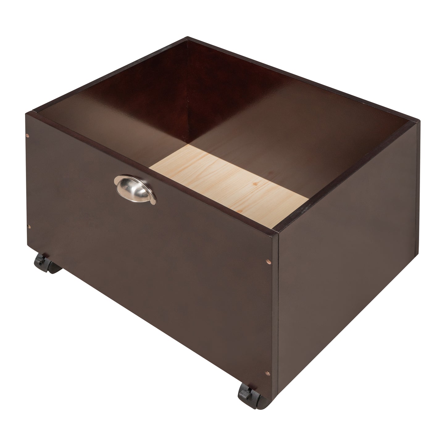 Espresso Twin Loft Bed with Slide and Storage Bins