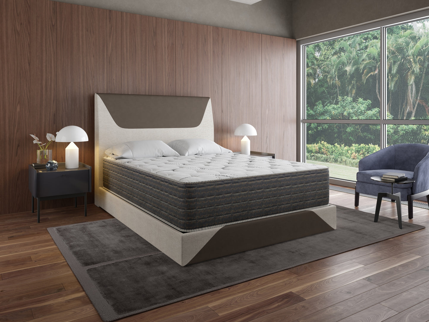 Twin Size 13.5" DreamFlex Plush Mattress with Two Sided Comfort and Bamboo Fabric