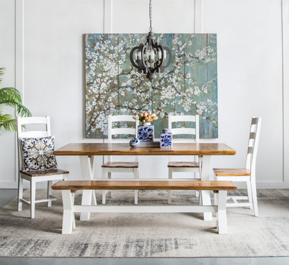 Farmhouse 6-Light Wood Chandelier Pendant with Adjustable Chain - Dining Room, Living Room, 60W E12 Gray