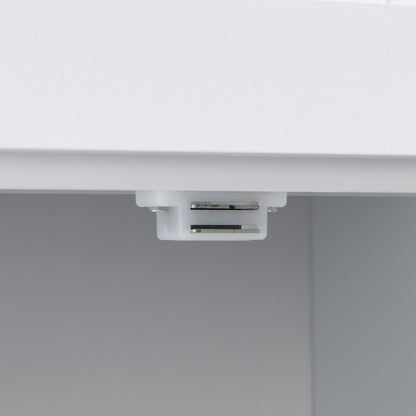 Rustic White Farmhouse Kitchen Island Set with Drop Leaf, 2 Stools, and Ample Storage