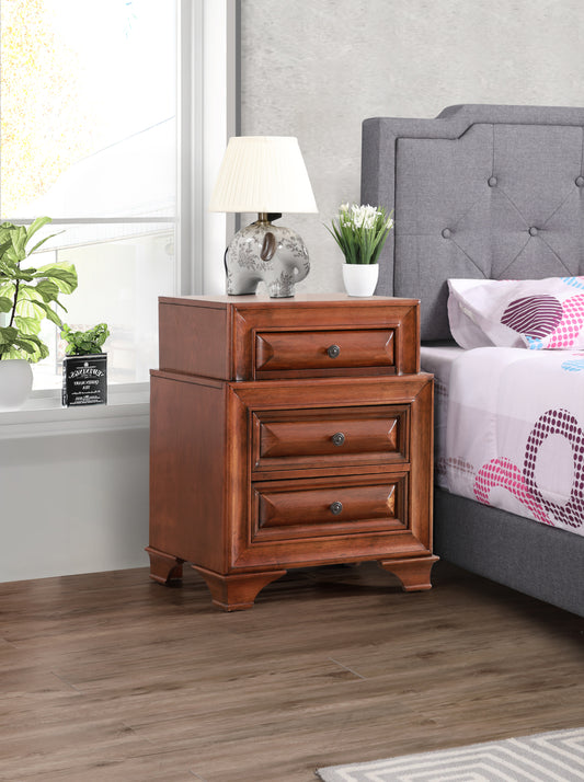 Charming Oak Nightstand With Curved Fronts