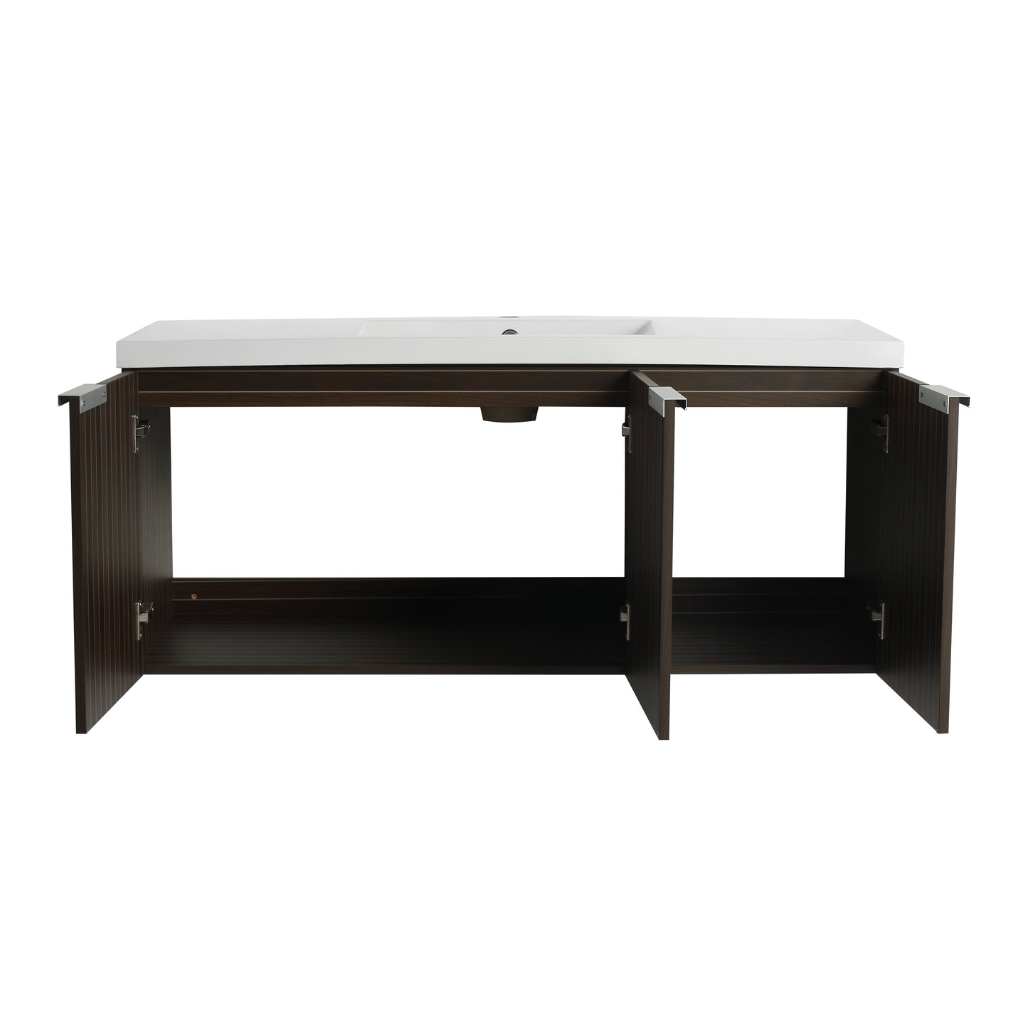 Modern 48-Inch Wall-Mounted Bathroom Vanity with Soft-Close Doors and Resin Sink