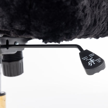 Elegant Black Upholstered Office Chair with Golden Metal Base, Adjustable Swivel Design, Ideal for Home and Vanity Use