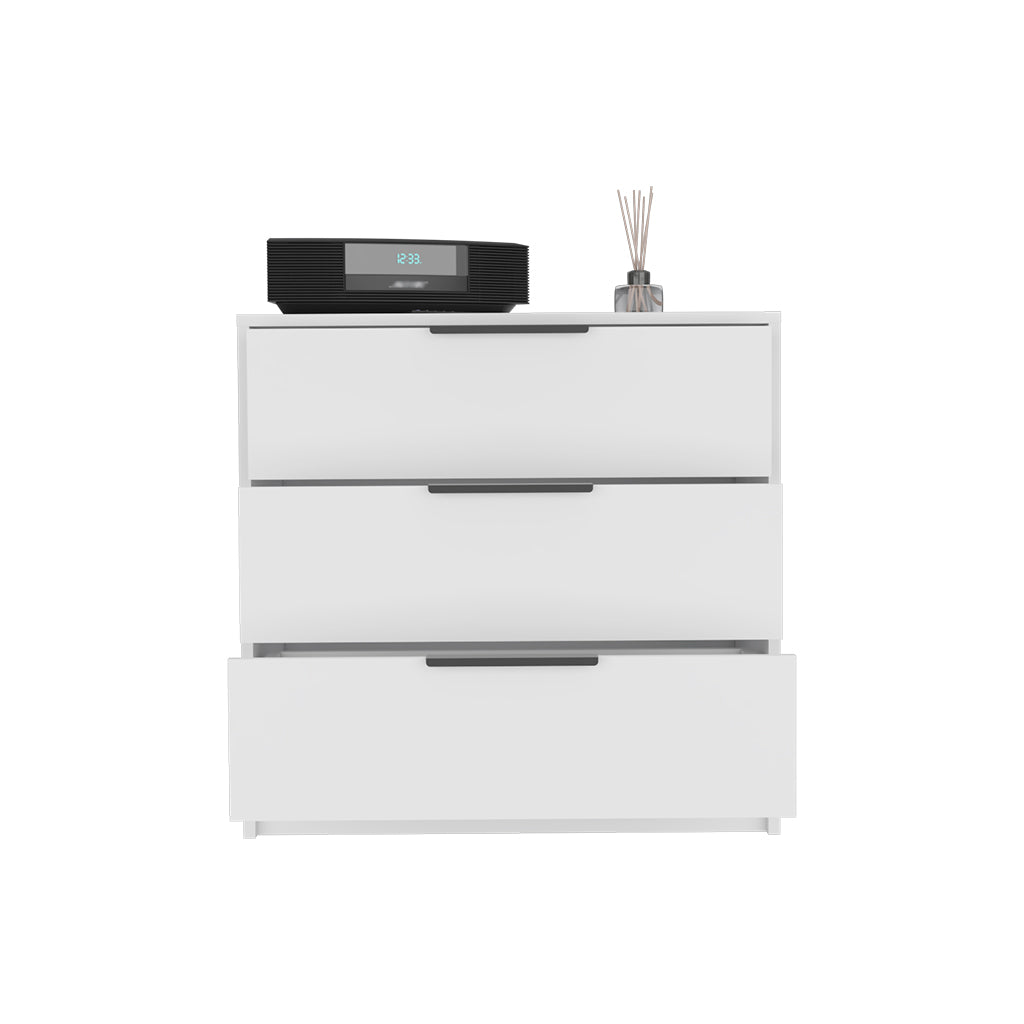 Kaia Modern White 3-Drawer Dresser with Elegant Top