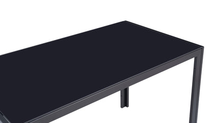 Glass Top Dining Table With Tempered Glass Surface Black