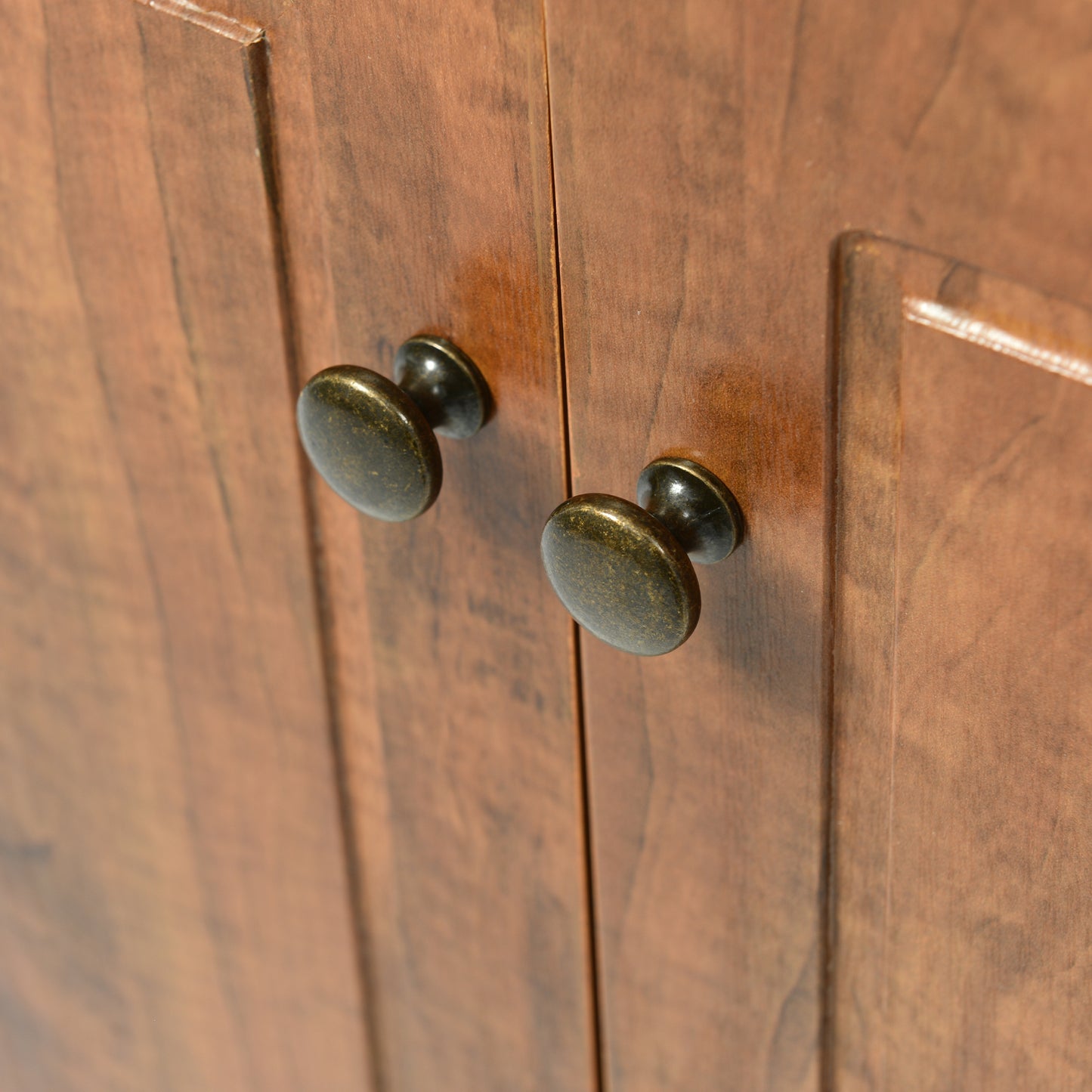 Brown Modern Triangle Corner Storage Cabinet with Adjustable Shelving for Home and Kitchen