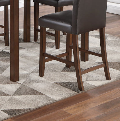 Counter Height Dining 4 Chairs Faux Leather Espresso Finish