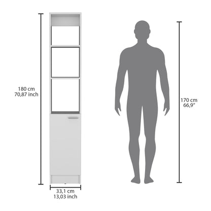 Modern White Linen Storage Cabinet with Adjustable Shelves - Versatile Freestanding Unit for Bathroom, Kitchen, or Living Room