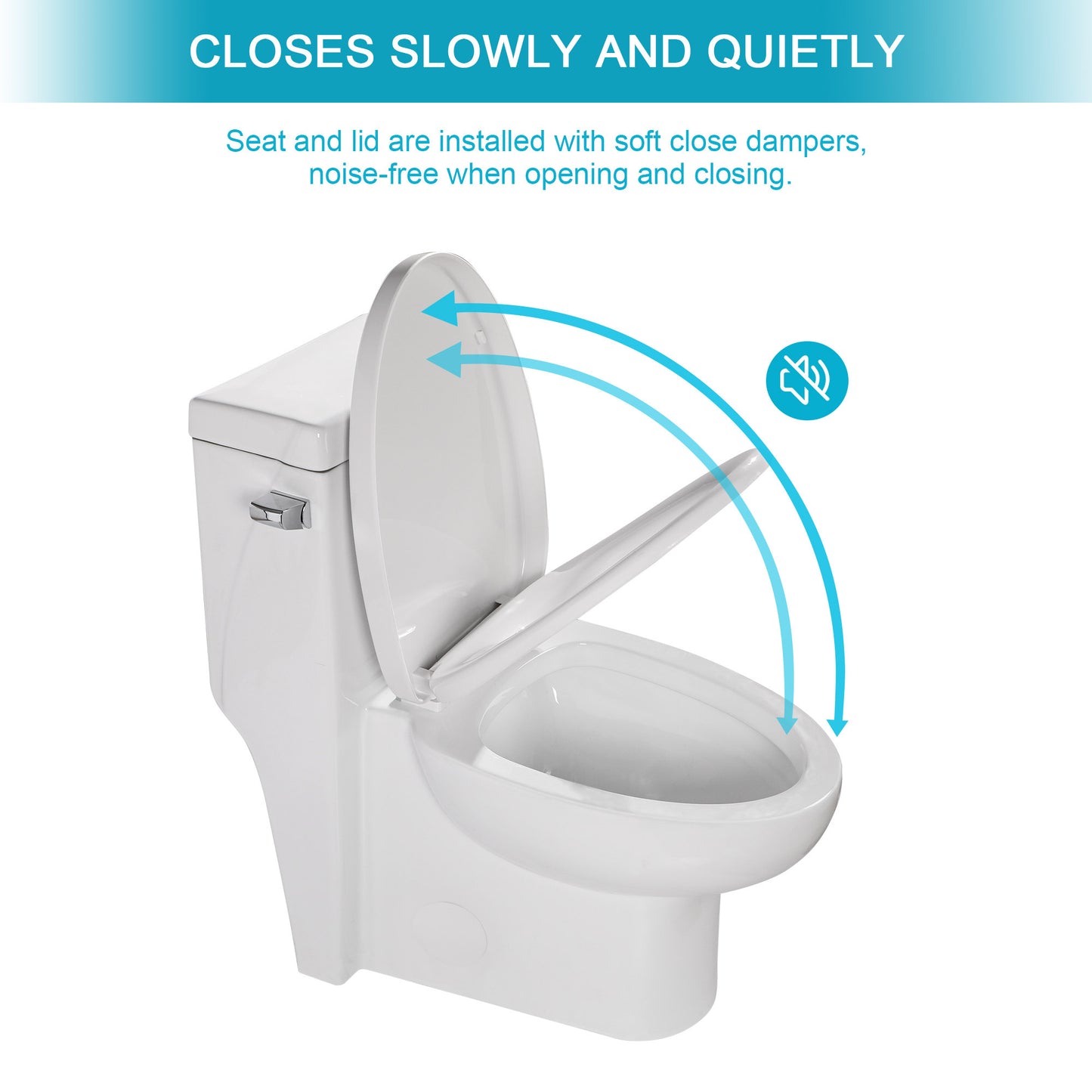 Modern Ceramic One-Piece Toilet with Quiet Flush and Soft-Close Seat