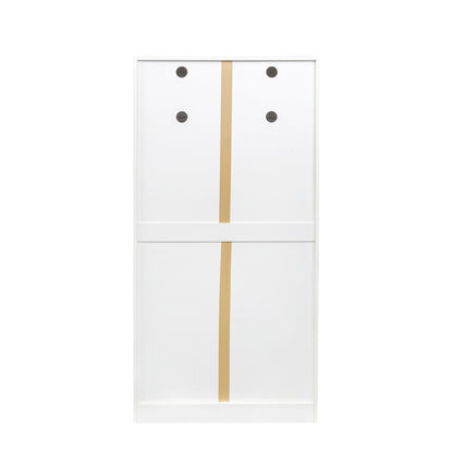 Elegant 62.99” White Freestanding Kitchen Pantry Cabinet with Multi-Level Shelves and Doors for Modern Living Spaces