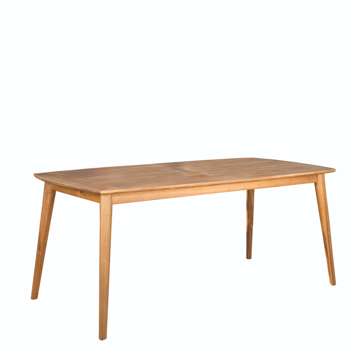 Outdoor Dining Table With Acacia Wood Frame 71 Inches Long 35.5 Inches Wide 2 Inches High Teak